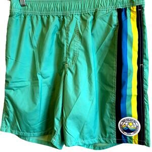VANS Off The Wall Mens Green Swim Trunks Board Shorts Surf Beach Volleyball L